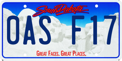 SD license plate 0ASF17