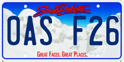 SD license plate 0ASF26