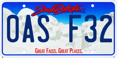 SD license plate 0ASF32