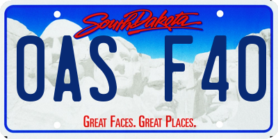 SD license plate 0ASF40