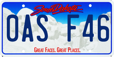 SD license plate 0ASF46