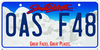 SD license plate 0ASF48