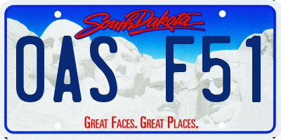 SD license plate 0ASF51