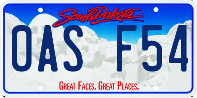 SD license plate 0ASF54