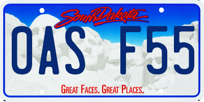 SD license plate 0ASF55