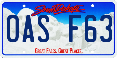 SD license plate 0ASF63
