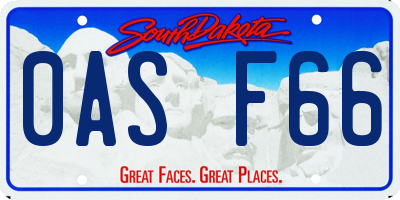 SD license plate 0ASF66
