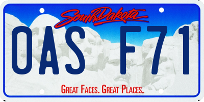 SD license plate 0ASF71