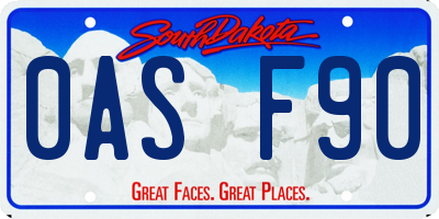 SD license plate 0ASF90