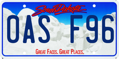 SD license plate 0ASF96