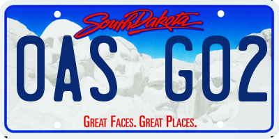 SD license plate 0ASG02