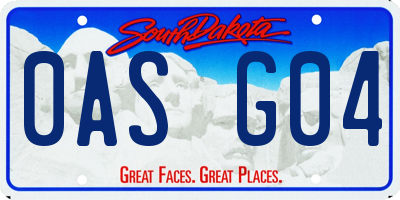 SD license plate 0ASG04