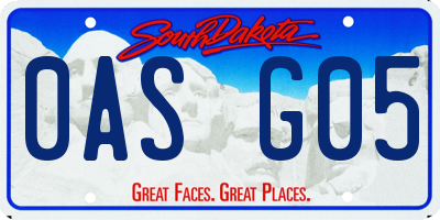 SD license plate 0ASG05