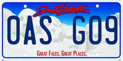 SD license plate 0ASG09