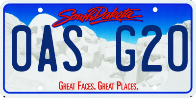 SD license plate 0ASG20