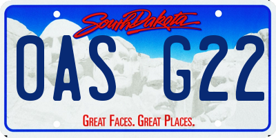 SD license plate 0ASG22