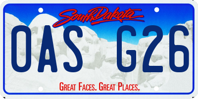 SD license plate 0ASG26