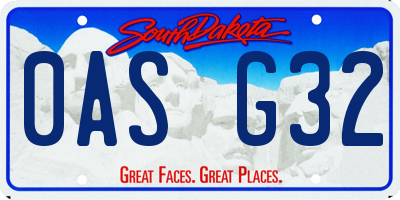 SD license plate 0ASG32