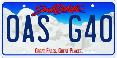 SD license plate 0ASG40