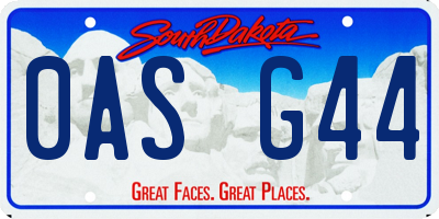 SD license plate 0ASG44