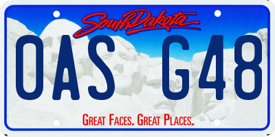 SD license plate 0ASG48