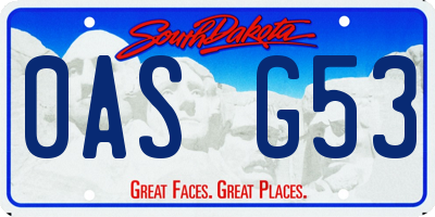 SD license plate 0ASG53