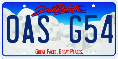 SD license plate 0ASG54