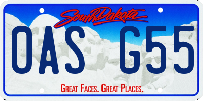SD license plate 0ASG55