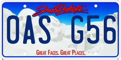 SD license plate 0ASG56