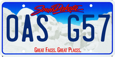 SD license plate 0ASG57