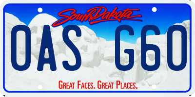 SD license plate 0ASG60