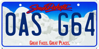 SD license plate 0ASG64