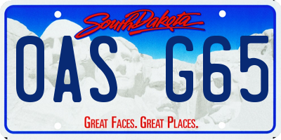 SD license plate 0ASG65