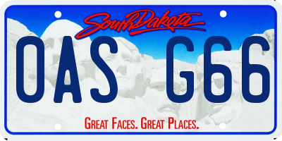 SD license plate 0ASG66