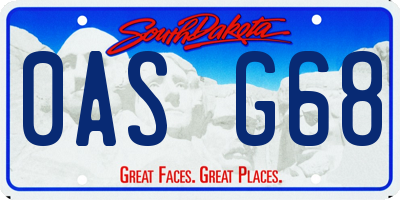 SD license plate 0ASG68