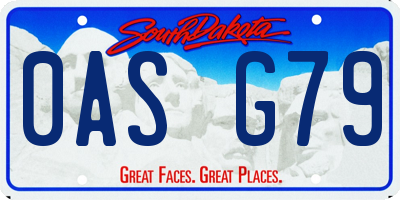 SD license plate 0ASG79