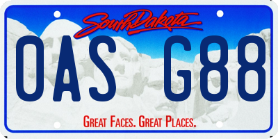 SD license plate 0ASG88