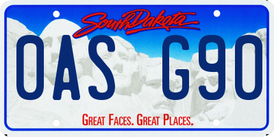 SD license plate 0ASG90