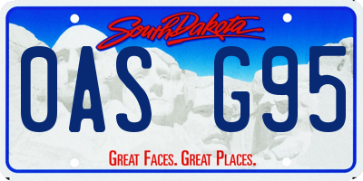 SD license plate 0ASG95