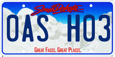 SD license plate 0ASH03