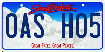 SD license plate 0ASH05