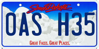 SD license plate 0ASH35