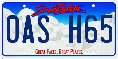 SD license plate 0ASH65