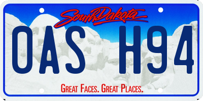 SD license plate 0ASH94