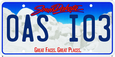 SD license plate 0ASI03