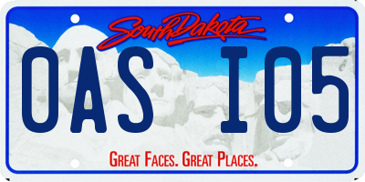 SD license plate 0ASI05