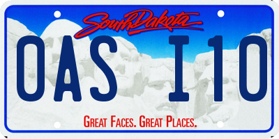 SD license plate 0ASI10