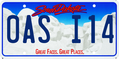 SD license plate 0ASI14