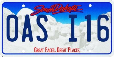 SD license plate 0ASI16