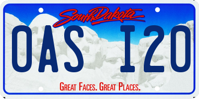 SD license plate 0ASI20